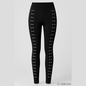 Dressfo Silver Eyelet Leggings Size Large NWOT